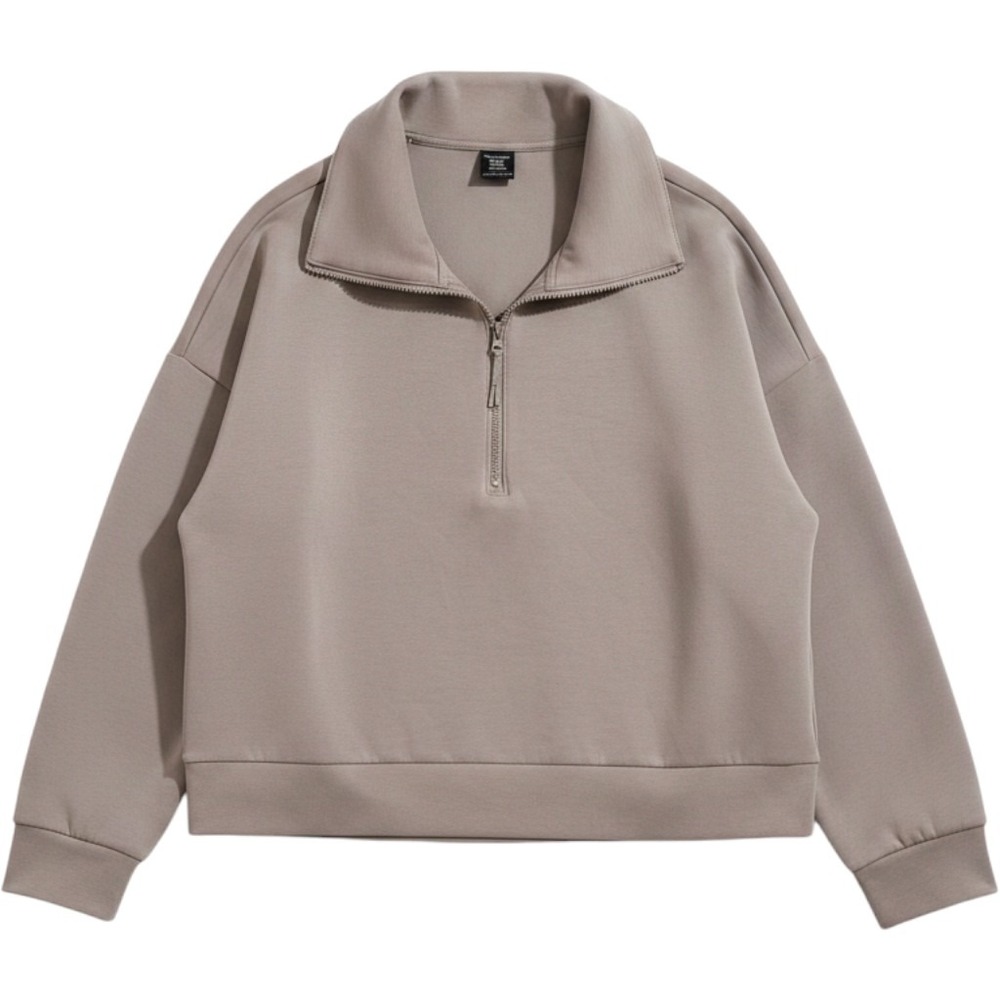Avia‎ Womens Grey Fog Quarter Zip Pullover Scuba Sweatshirt XXXL 22